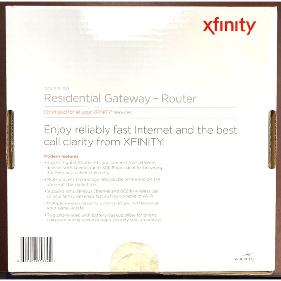 NEW ARRIS Comcast Xfinity TG862GCT Residential Internet Wireless Gateway Router - Picture 10 of 10